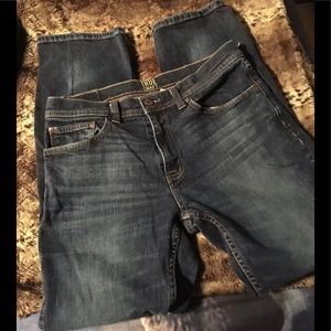Dark Blue Jeans True Craft 32” x 30” Whiskering & Fade